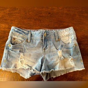 Light wash demon shorts